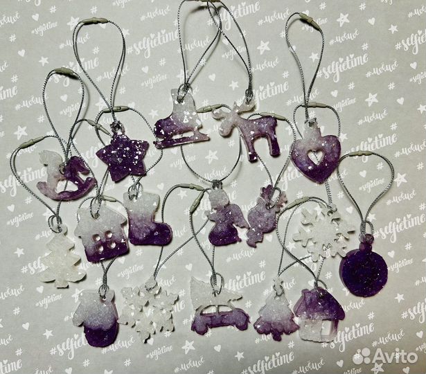 Елочные игрушки из эпоксидной смолы