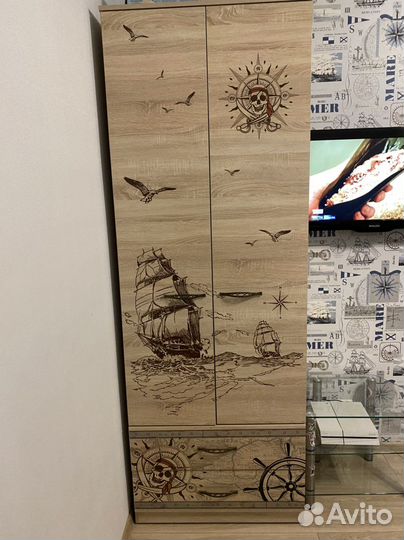 Детская мебель Корсар. Шкаф+кровать чердак