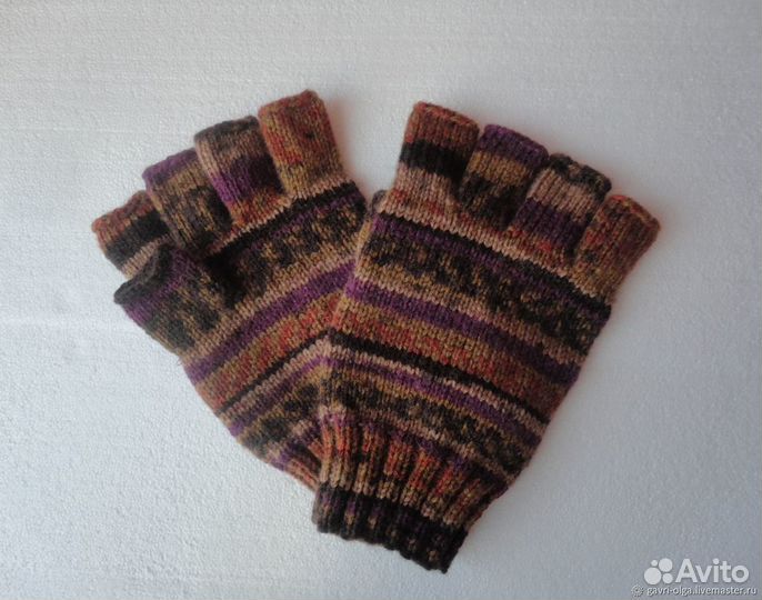 Митенки вязаные мужские