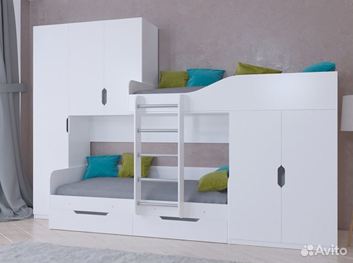 Двухъярусная кровать Сонома/Дуб Молочный