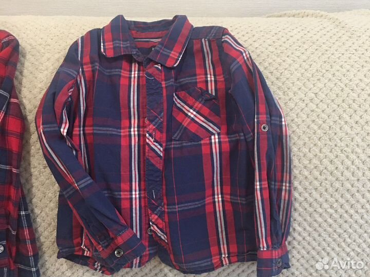 Рубашки на мальчика 98 110 хлопок фланель