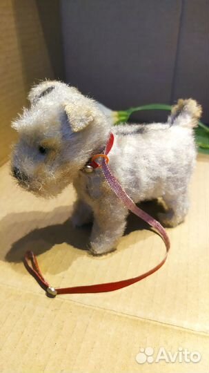 Винтажная плюшевая собачка Германия