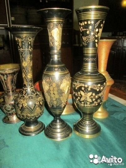 Вазы из латуни 6 видов Индия