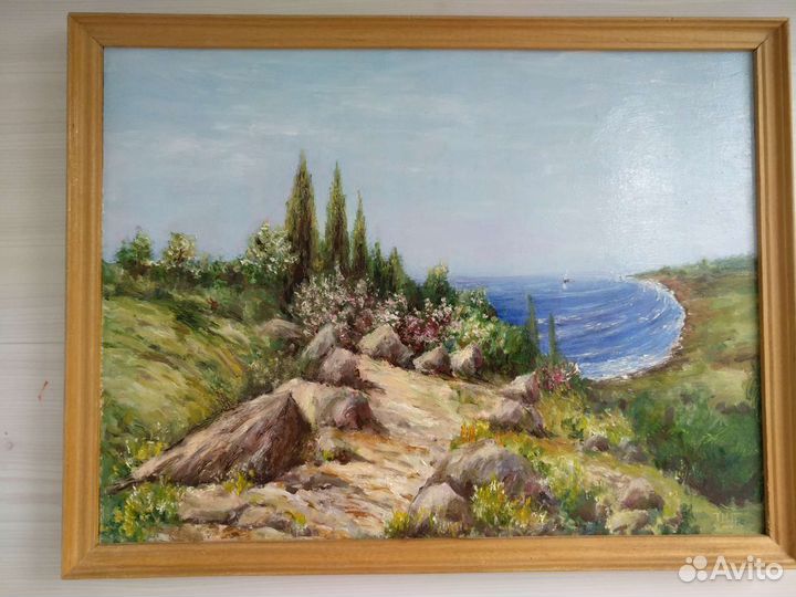 Картина маслом Берег Черного моря к. М. 30 х40