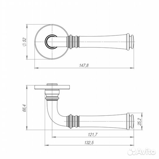Ручки дверные Punto R.ARC.R52.sorento CP-8, хром