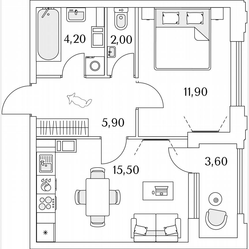 1-к. квартира, 41,3 м², 3/13 эт.