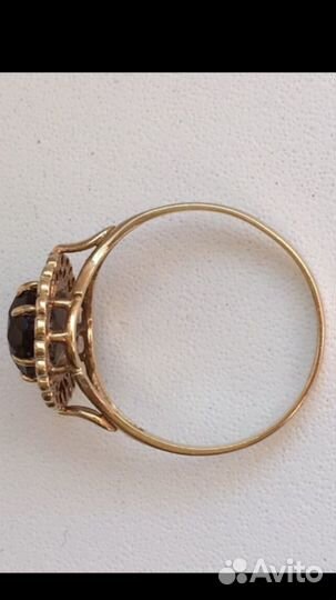 Старинное кольцо золото Аглия цитрин