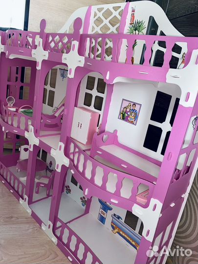 Кукольный домик для барби с мебелью большой