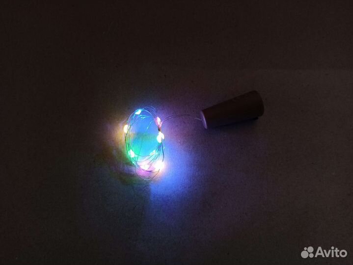 Цветная медная гирлянда в бутылку