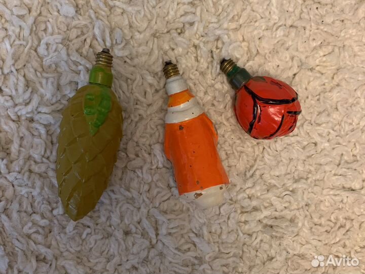 Елочные игрушки СССР лампочки гирлянды