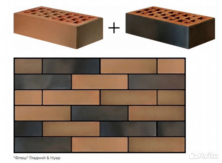Нуар Флеш 1нф ГОСТ лицевой кирпич