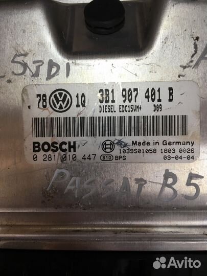 Блок управления VW Passat B5 2.5tdi AKN 0281010447