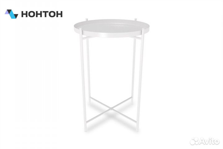 Стол журнальный SHT-CT8 белый муар