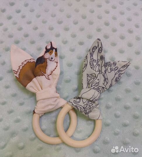 Игрушки прорезыватели, грызунок шуршащие ушки