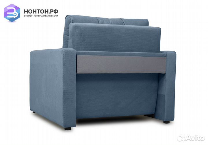 Кресло еврокнижка Лео серо-синее