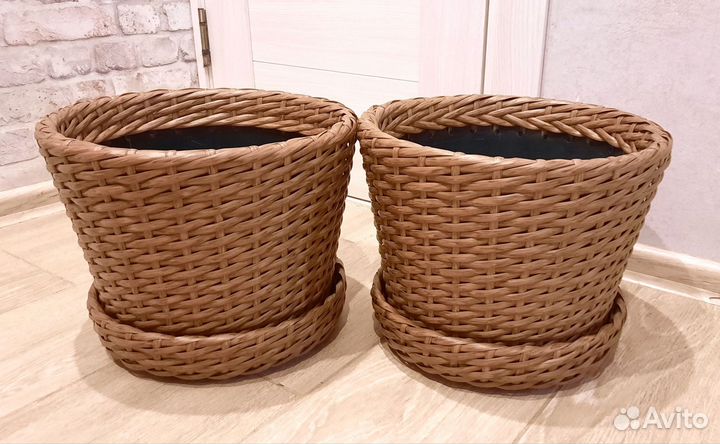 Кашпо из искусственного ротанга 12 л