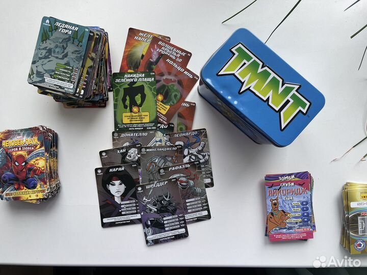 Карточки человек паук, скуби-ду, черепашки нинздя