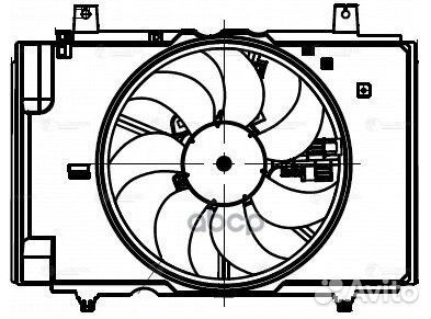 Вентилятор радиатора nissan juke 10- (с кожухом)