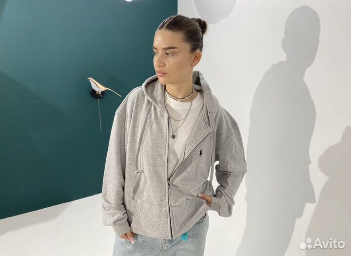 Зип худи polo ralph lauren серые