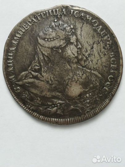 Рубль 1737 г. Тип Гедлингер. Оригинал