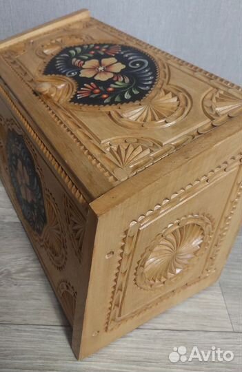 Хлебница деревянная новая расписная