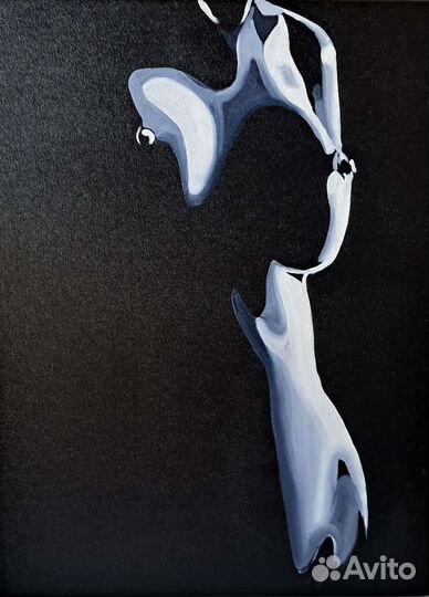 Картина маслом на холсте 30х40 в стиле ню