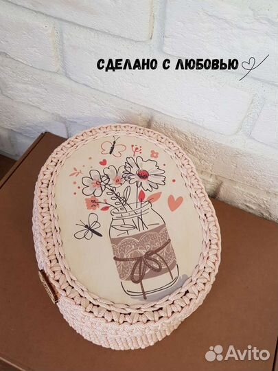 Корзина вязаная ручная работа