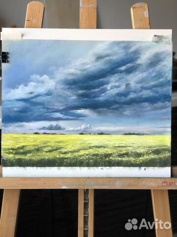 Картина «Поля перед грозой», пастель