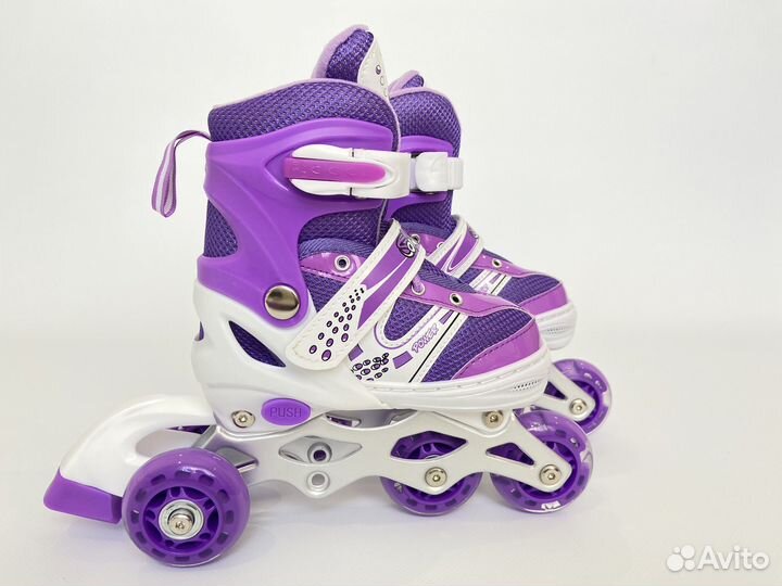 Детские ролики и защита для девочки