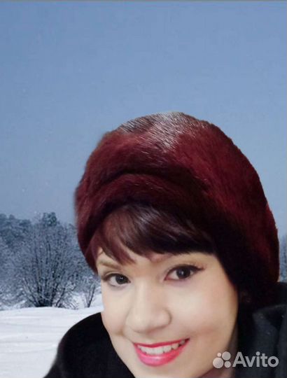 Шапка-берет из норки