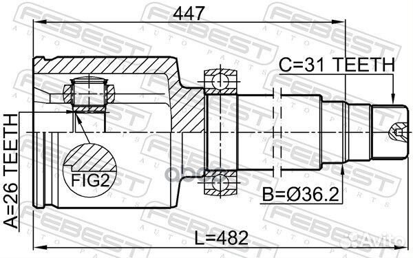 2111-CA223RH ШРУС внутренний правый с валом к-к