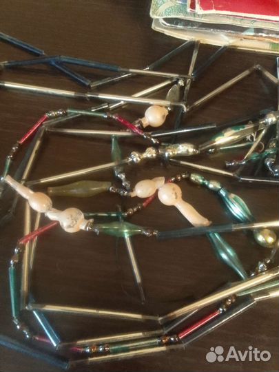 Стеклянные бусы на ёлку СССР