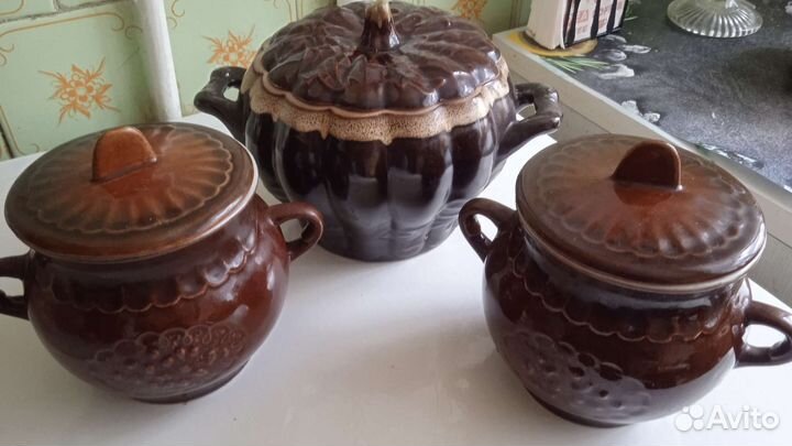 Горшки глиняные для запекания
