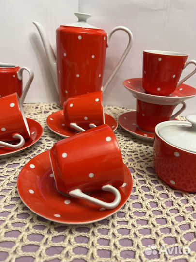 Сервиз кофейный Kahla на 5 персон В горошек