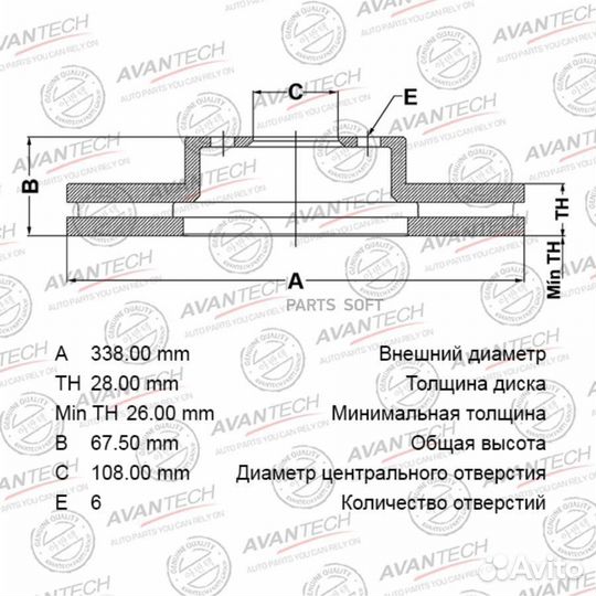 Avantech BR1805S Диск тормозной toyota 4runner/lan