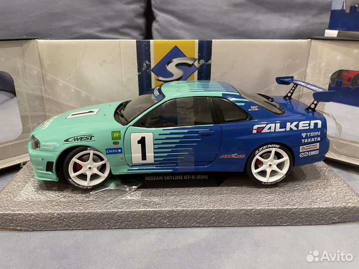 Модель 1:18 Nissan skyline gtr r34 Falken