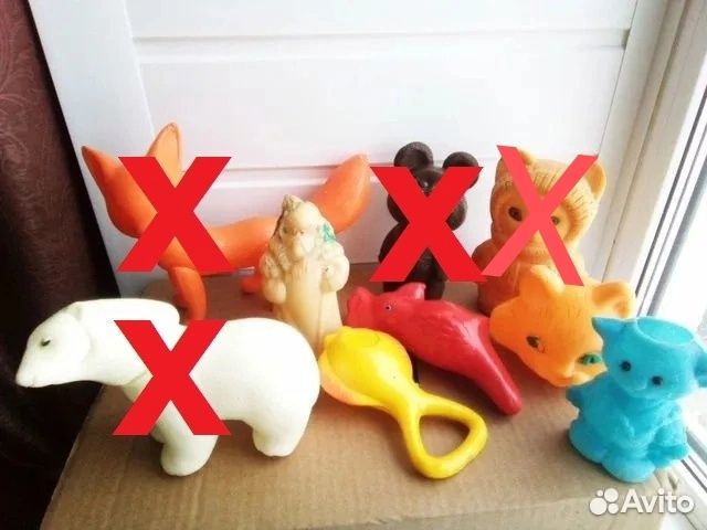 Детские игрушки СССР (погремушки, Дед Мороз)