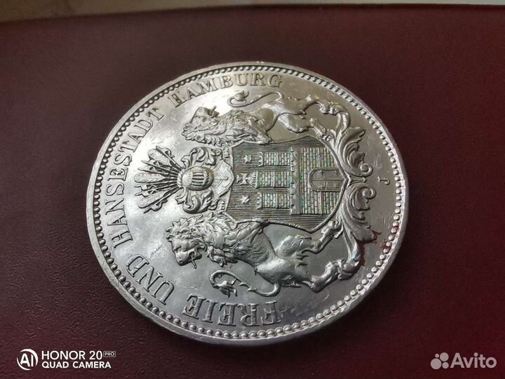 3 Марки 1914 и 5 марок 1913 Гамбург, Германия