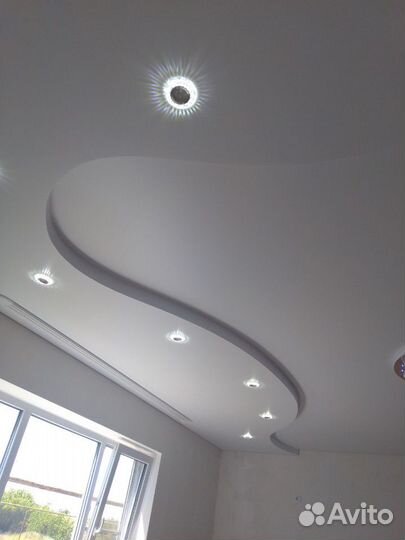 Натяжные потолки, отделочные работы