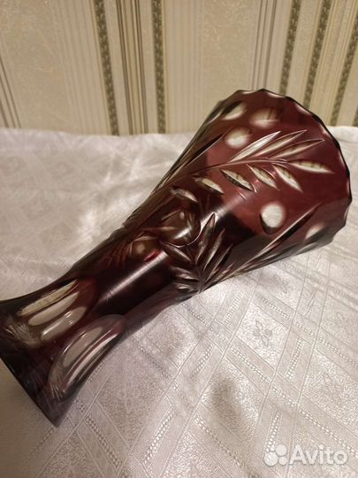 Ваза для цветов цветной хрусталь