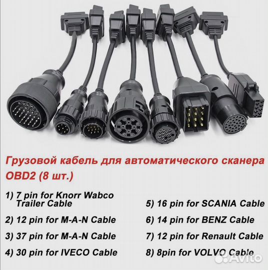 Kабели для грузовиков OBD2 разъем адаптер