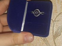 Кольцо золотое с аметистом и бриллиантами