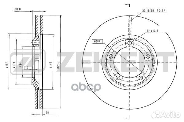 Диск торм. перед. Hyundai H100 93- Porter 94