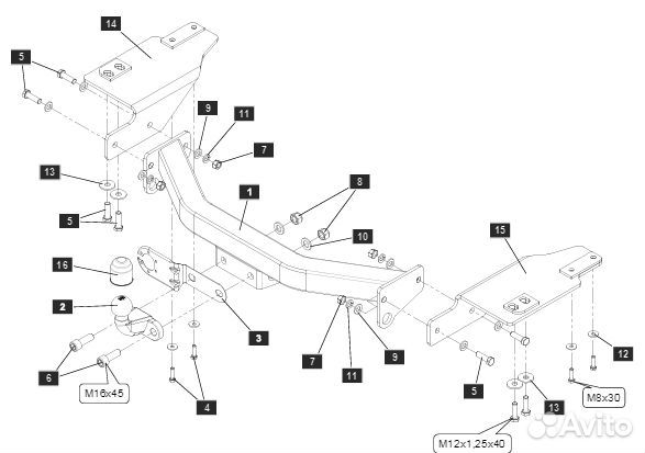 Фаркоп Great Wall Poer 2021- фланцевое крепление