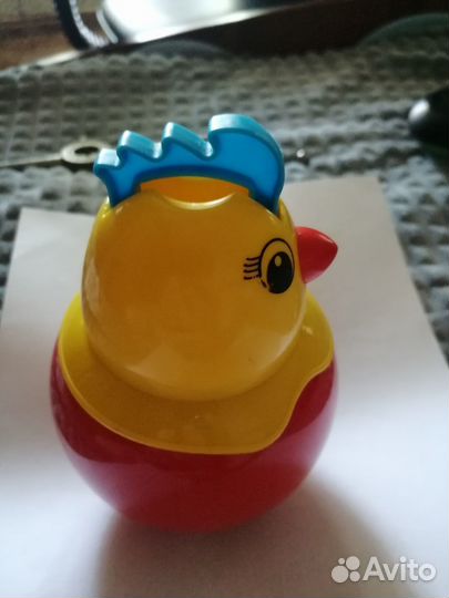 Цыплёнок. Неваляшка.петушок.высота 14 см.ссср