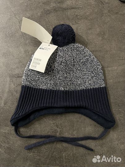 Шапка на флисовой подкалдке hm новая (86-92)