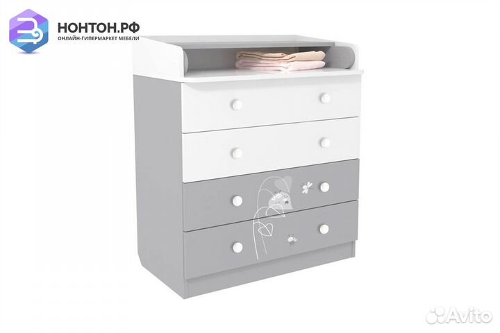 Комод French 1580 amis белый / серый