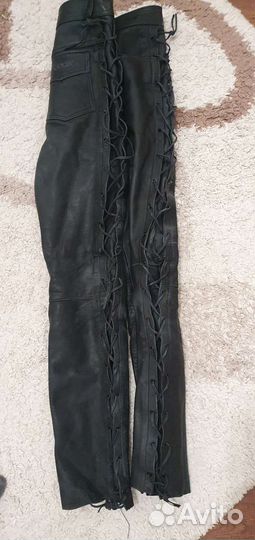 Брюки кожаные/Мото штаны кожаные