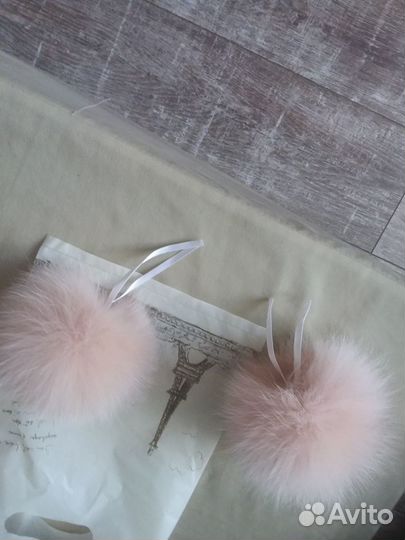 Помпон натуральный цвет пудровый