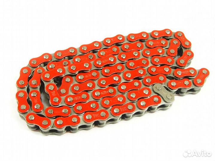 Цепь 100 зв. (428) приводная Альфа, красная (тюнин